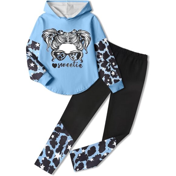 Other - Girls Fall Outfits Sweetie-girl Hoodie Top and Camouflage Legging Pants 2PCS Gir
